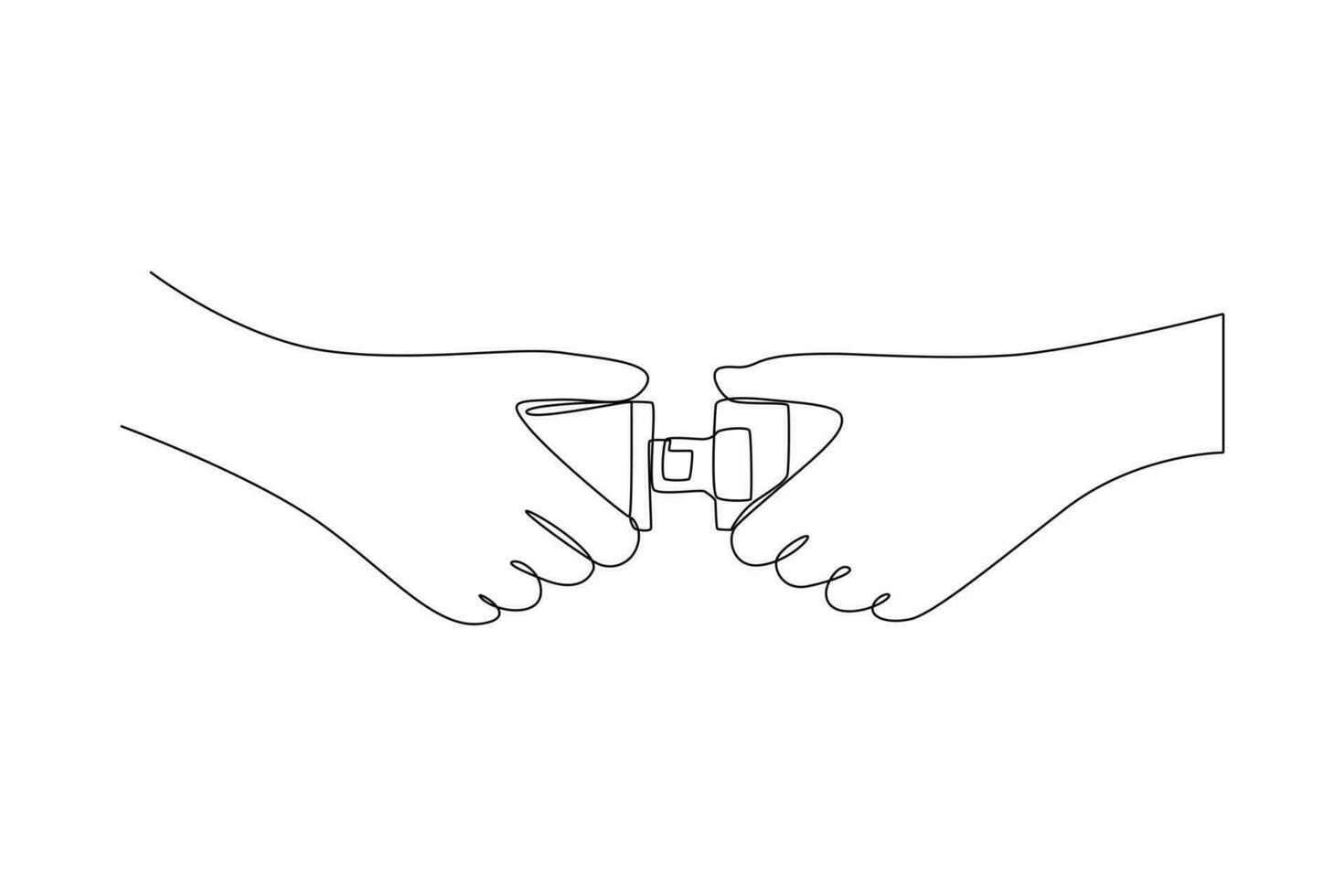 One continuous line drawing of Safety and transport concept. Doodle vector illustration in simple linear style.