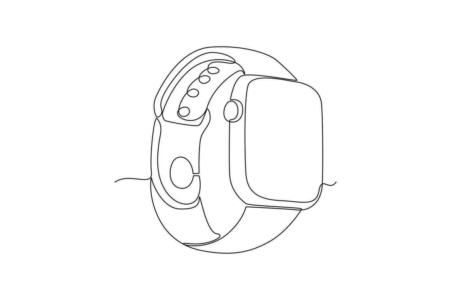 Continuous one line drawing watch concept. Doodle vector illustration.