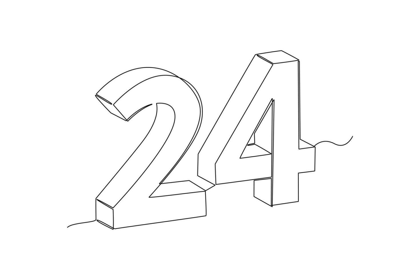 One continuous line drawing of Bricks with numbers. Numeral cube concept. Doodle vector illustration in simple linear style.