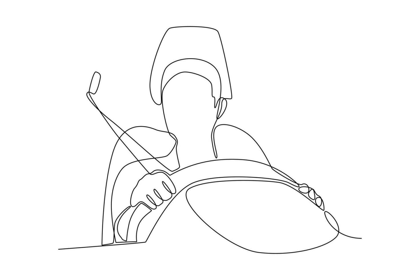 One continuous line drawing of Safety and transport concept. Doodle vector illustration in simple linear style.