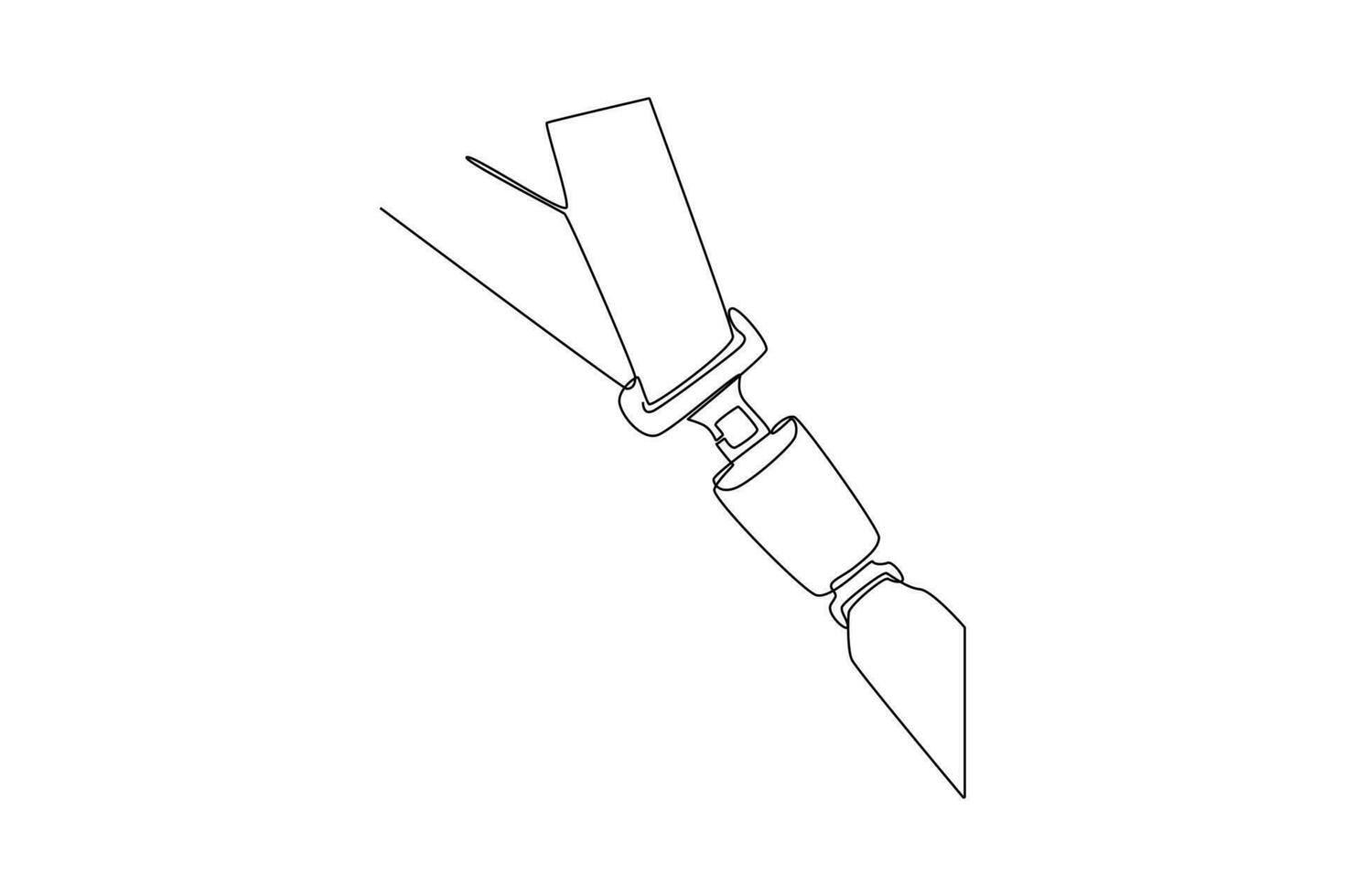 One continuous line drawing of Safety and transport concept. Doodle vector illustration in simple linear style.