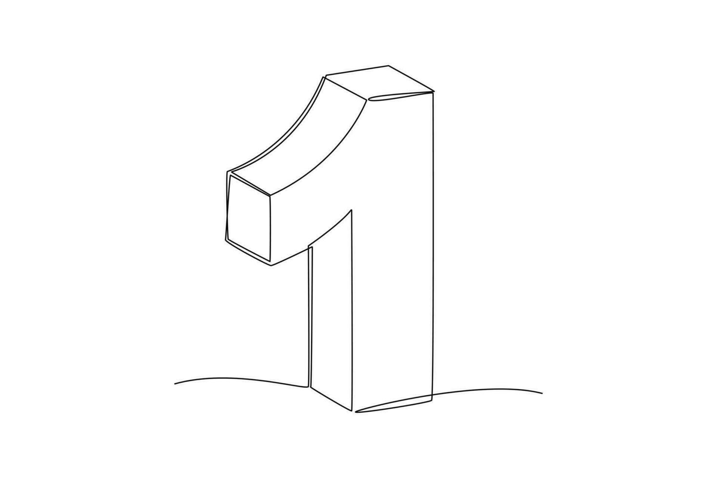 One continuous line drawing of Bricks with numbers. Numeral cube concept. Doodle vector illustration in simple linear style.