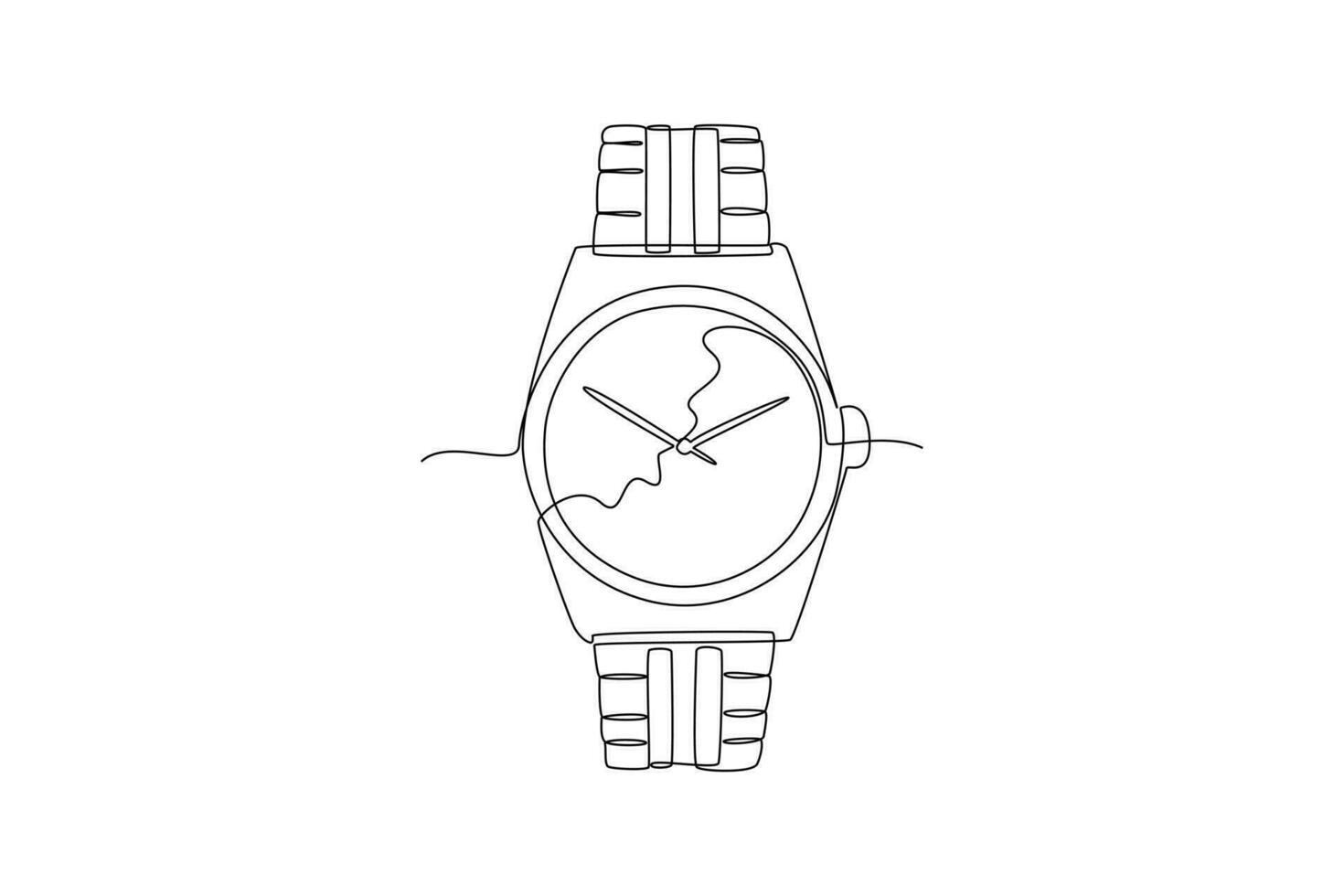 Continuous one line drawing watch concept. Doodle vector illustration.