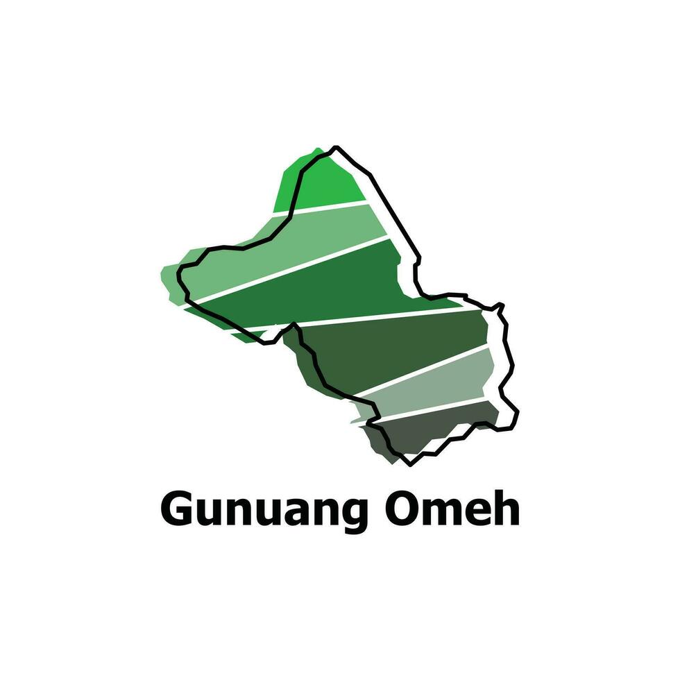 mapa ciudad de gunuang omeh, mundo mapa país de Indonesia vector modelo con describir, gráfico bosquejo estilo aislado en blanco antecedentes