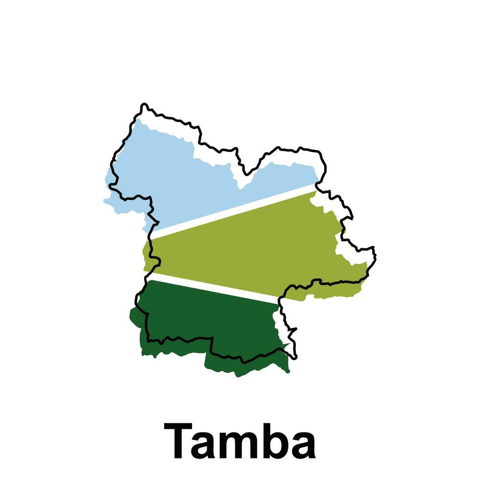 Map City of Tamba design illustration, vector symbol, sign, outline, World Map International vector template on white background