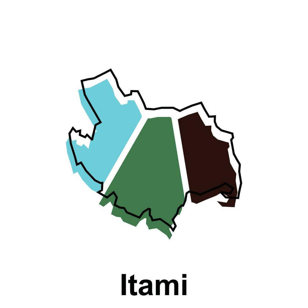 Map City of Itami design illustration, vector symbol, sign, outline, World Map International vector template on white background