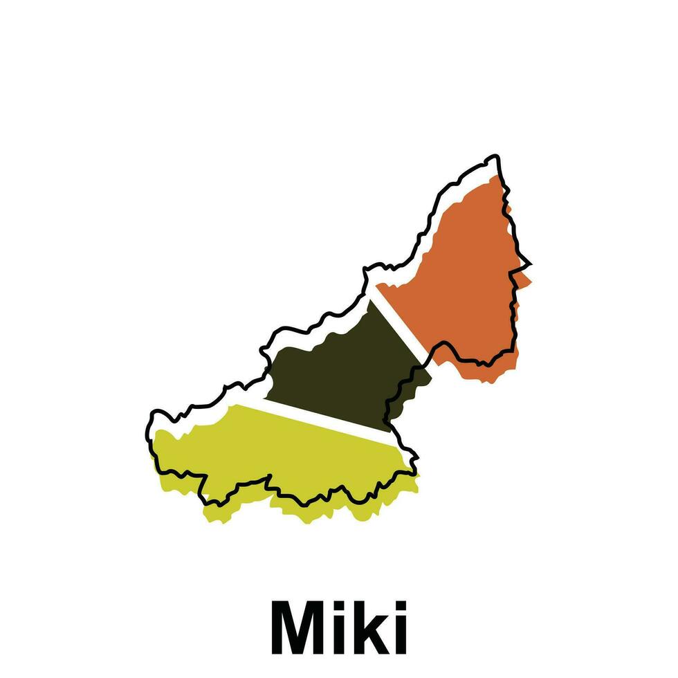 High detailed vector map - Japan, Map City of Miki, isolated on white background