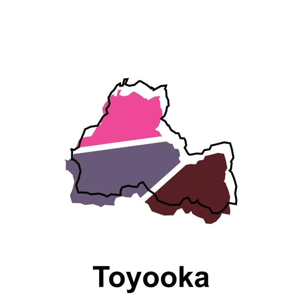 Map City of Toyooka design illustration, vector symbol, sign, outline, World Map International vector template on white background
