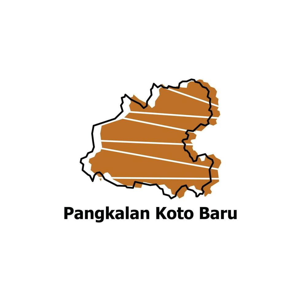 Map City of Pangkalan Koto Baru, World Map Country of Indonesia vector template with outline, graphic sketch style isolated on white background