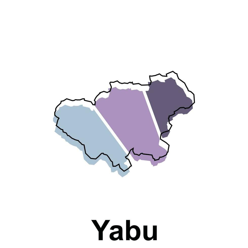 High detailed vector map - Japan, Map City of Yabu, isolated on white background