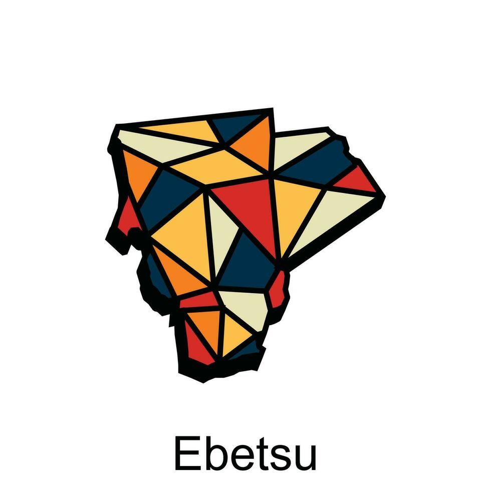 Map City of Ebetsu design illustration, vector symbol, sign, outline, World Map International vector template on white background