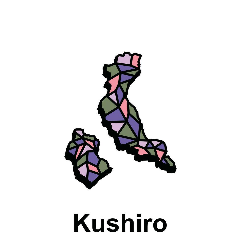 mapa ciudad de kushiro diseño ilustración, vector símbolo, firmar, describir, mundo mapa internacional vector modelo en blanco antecedentes