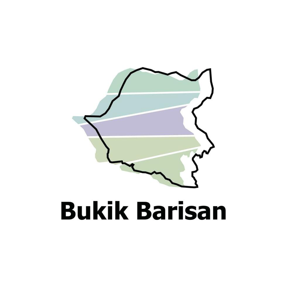 Bukik Barisan map. vector map of Indonesia Country colorful design, suitable for your company