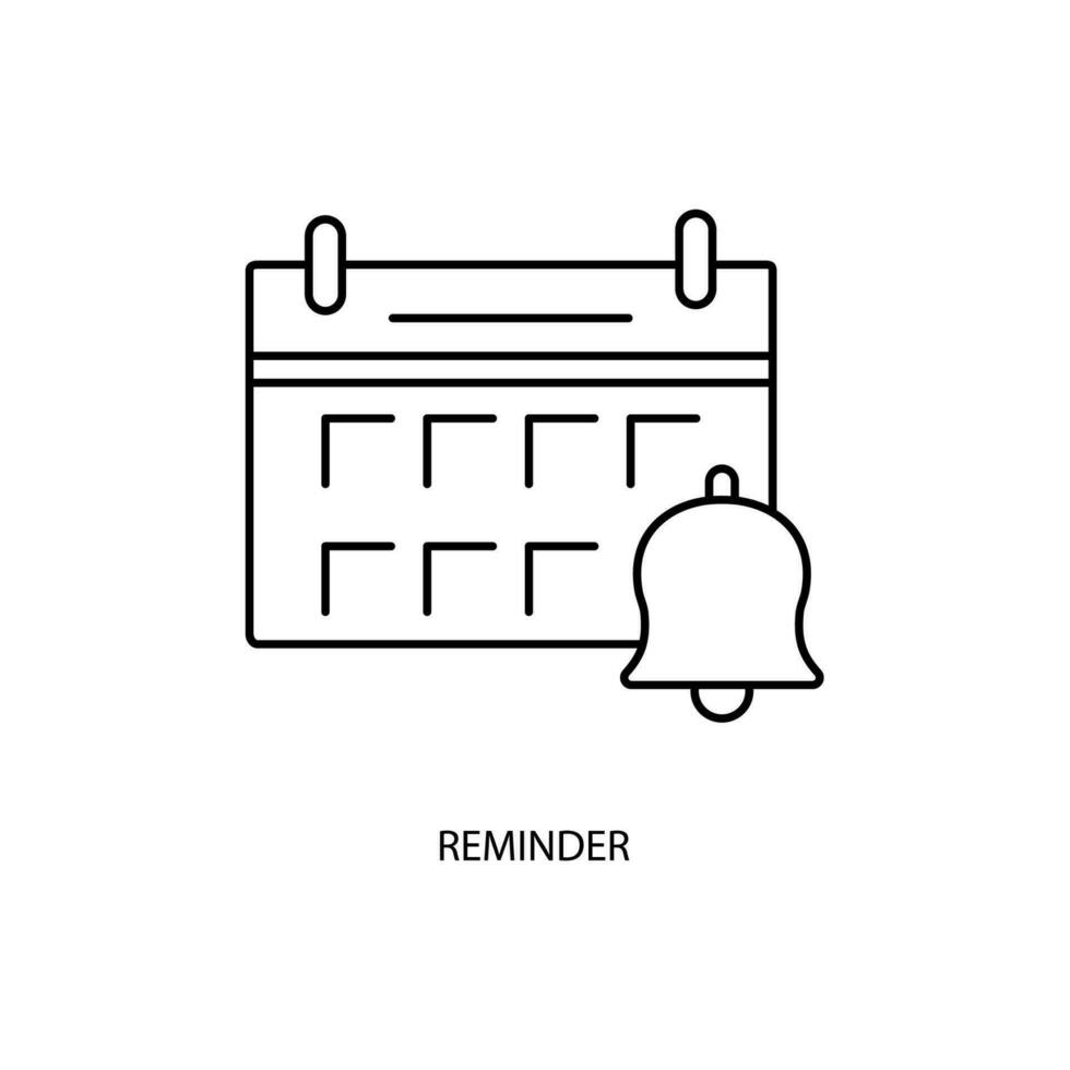reminder concept line icon. Simple element illustration. reminder concept outline symbol design. vector