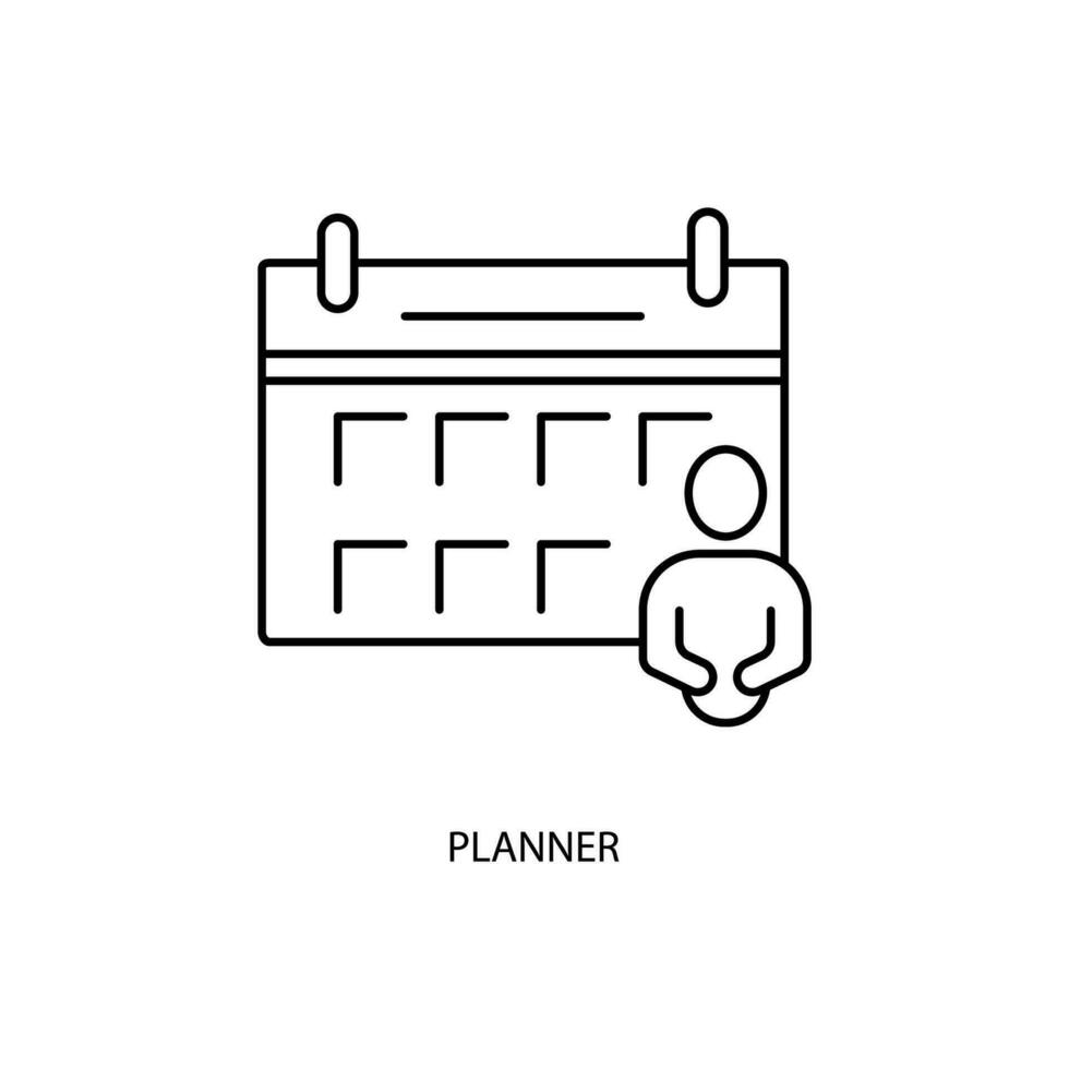 planner concept line icon. Simple element illustration. planner concept outline symbol design. vector