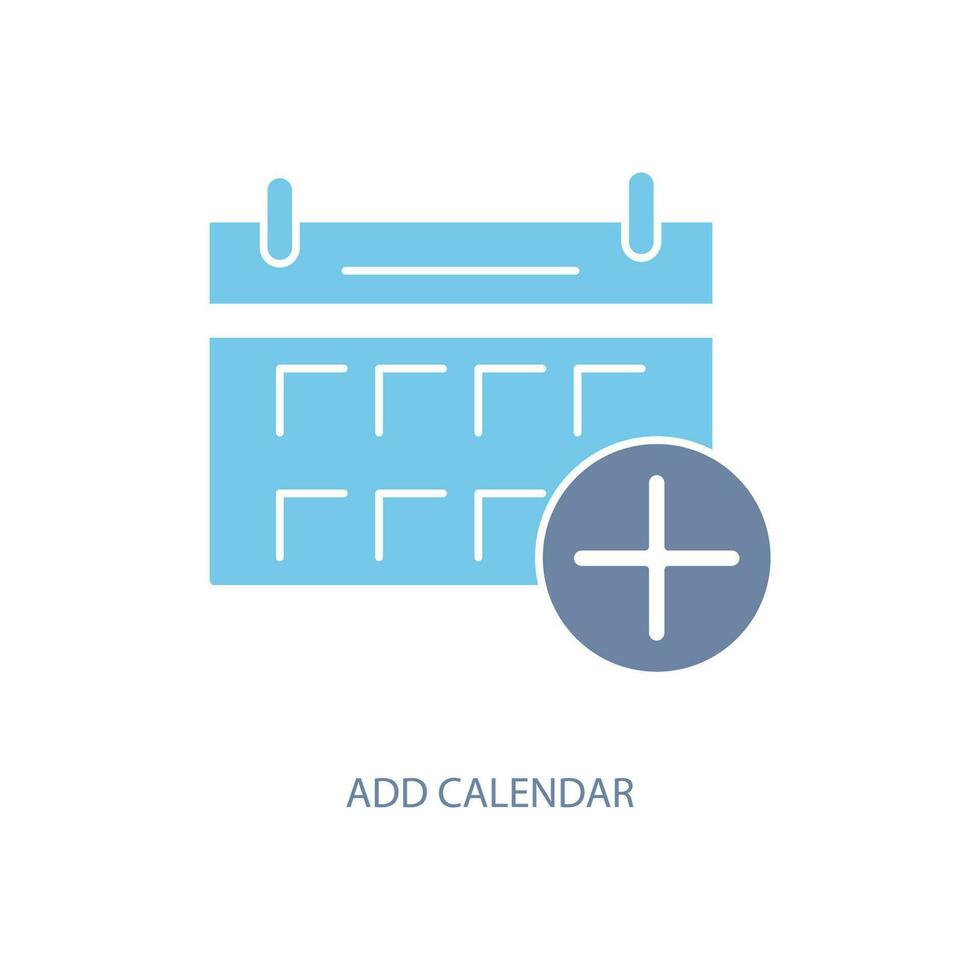 añadir calendario concepto línea icono. sencillo elemento ilustración. añadir calendario concepto contorno símbolo diseño. vector