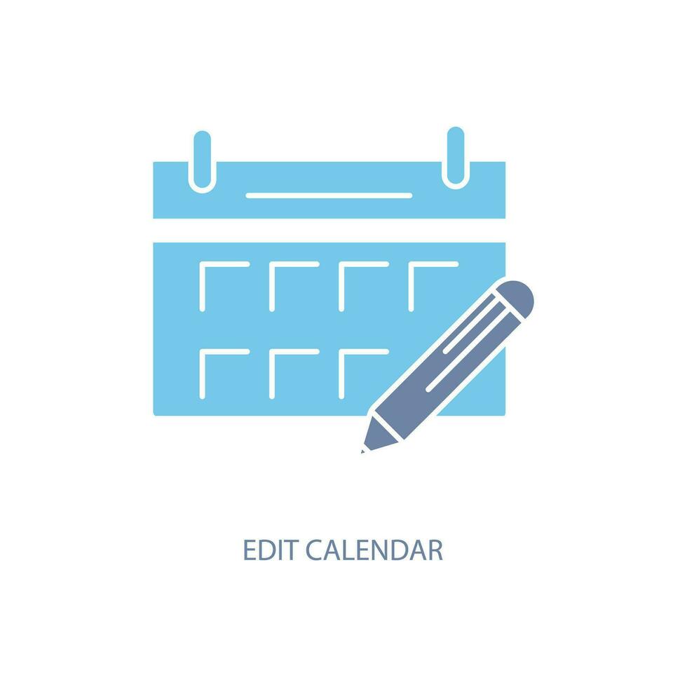 editar calendario concepto línea icono. sencillo elemento ilustración. editar calendario concepto contorno símbolo diseño. vector