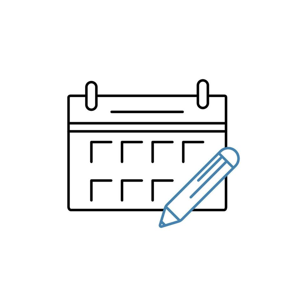 edit calendar concept line icon. Simple element illustration. edit calendar concept outline symbol design. vector