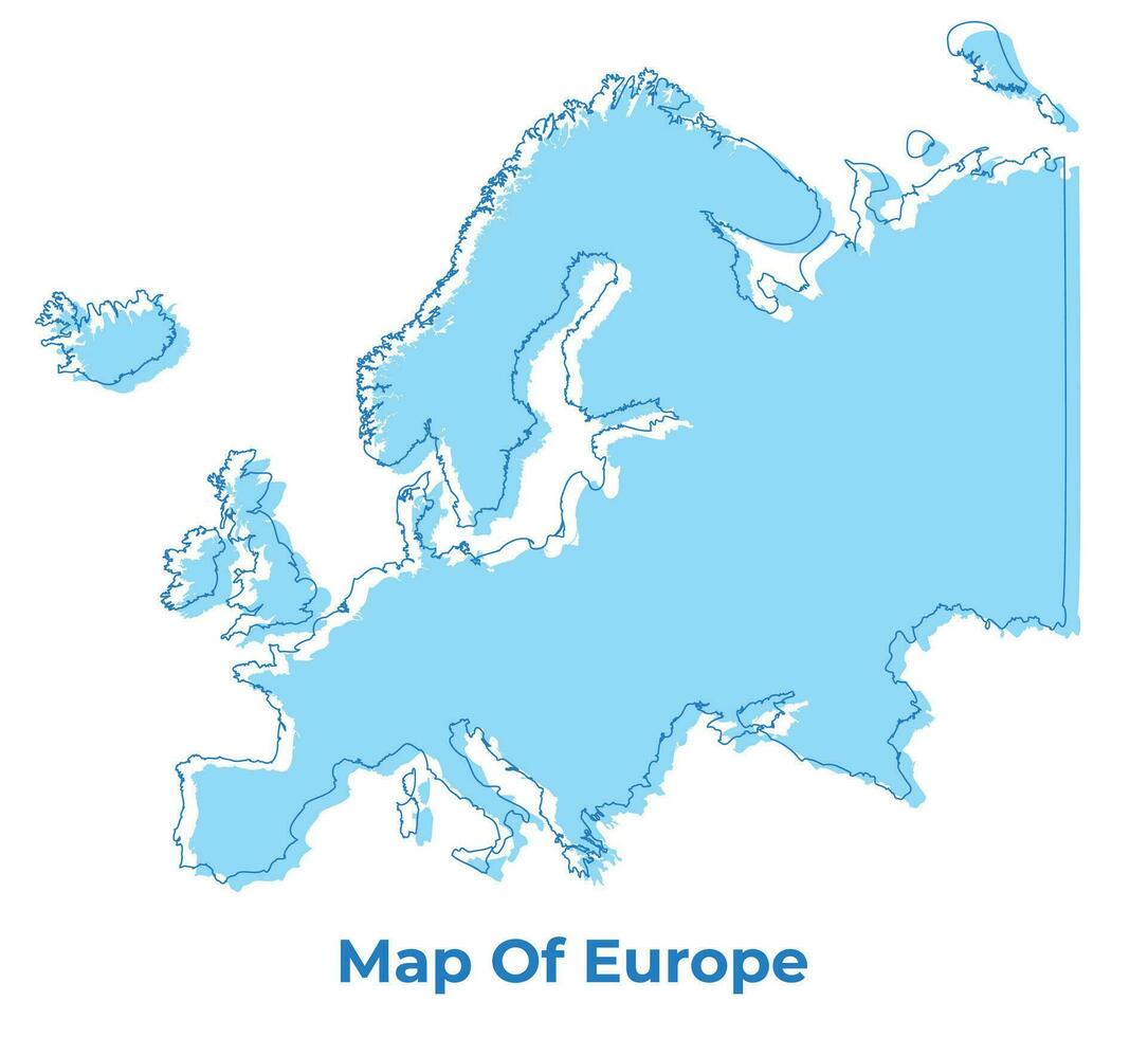 Europe simple outline map vector illustration