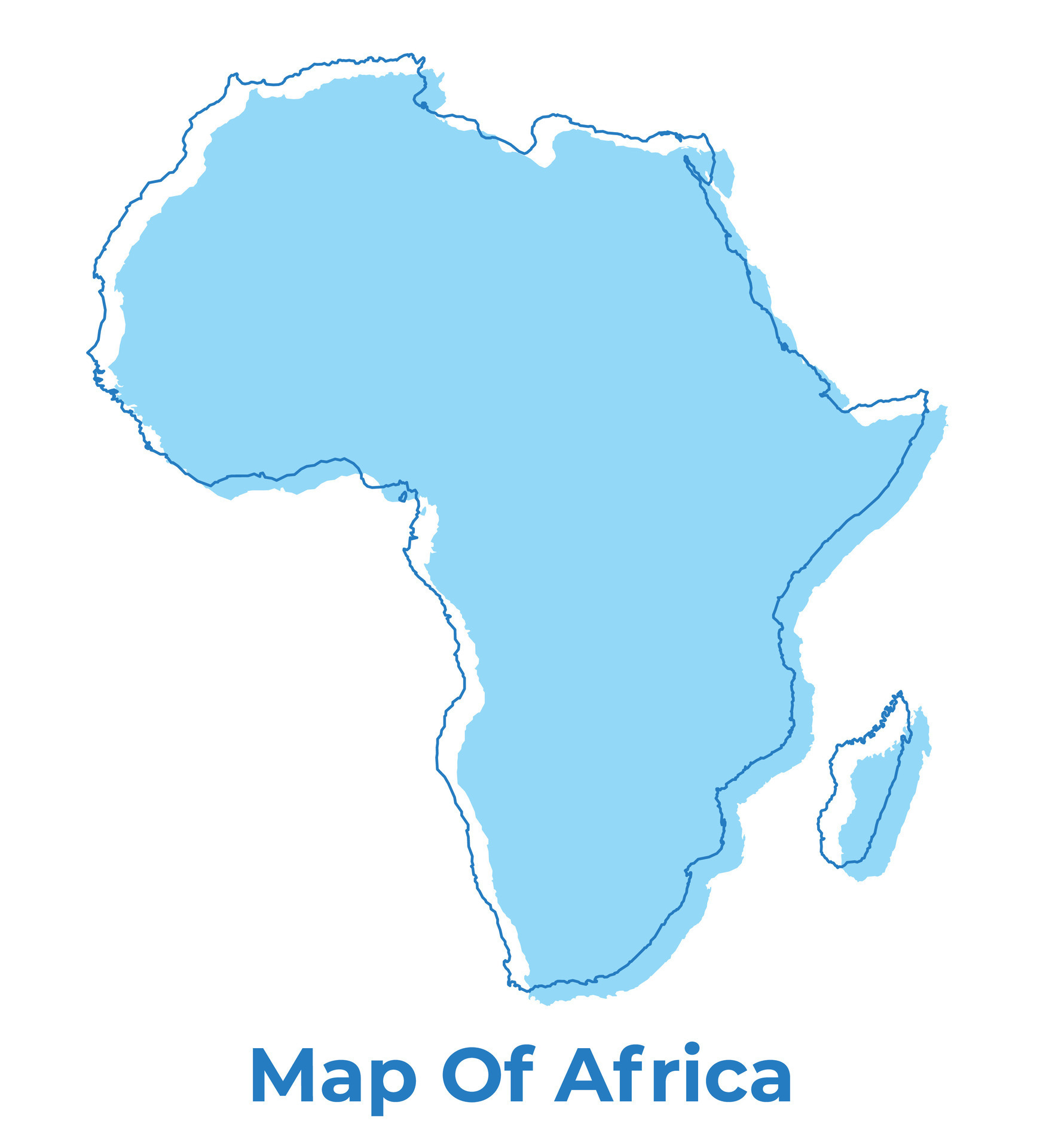 Africa simple outline map vector illustration 36323679 Vector Art at