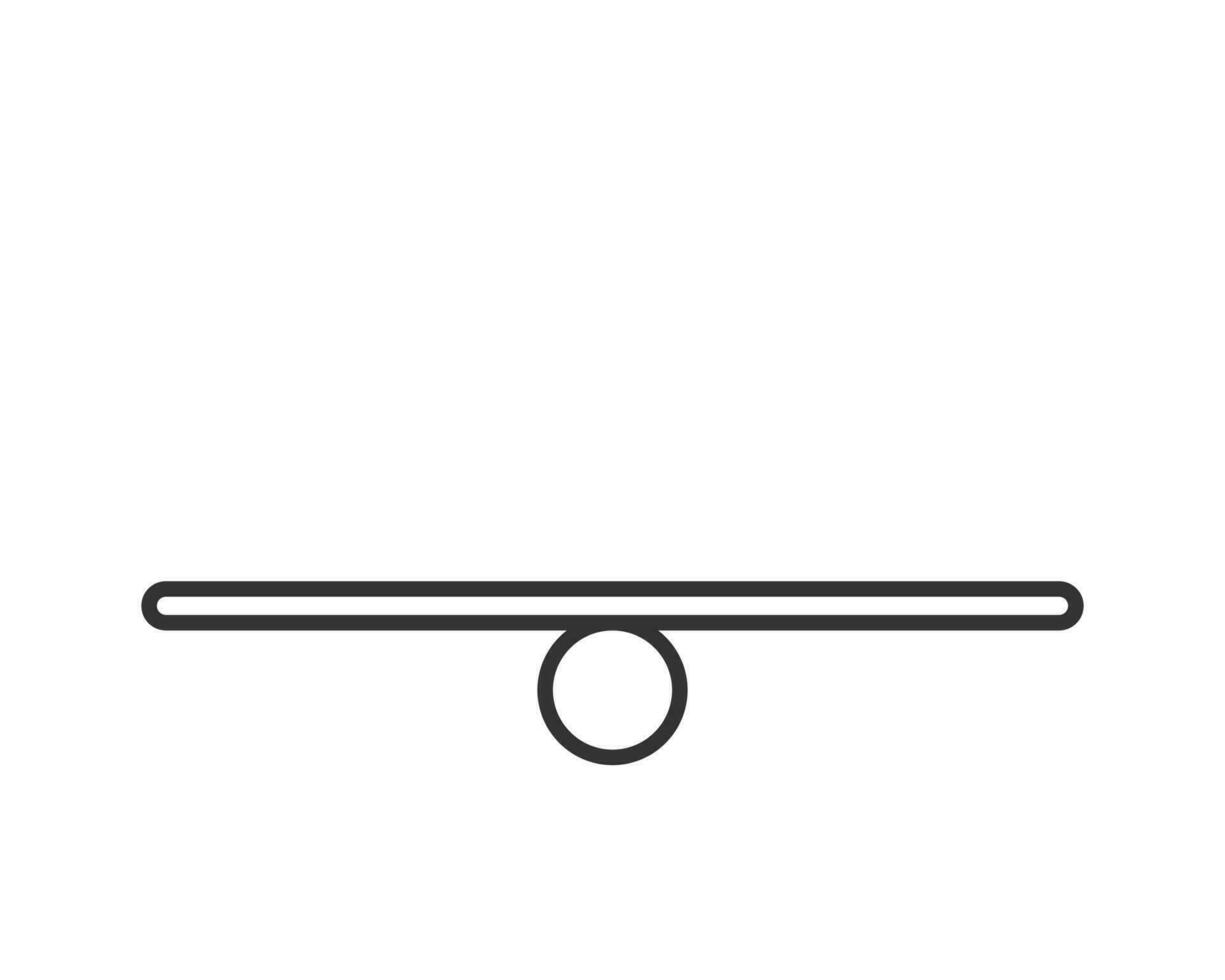 An empty blank wood see saw balance scale on white background. vector