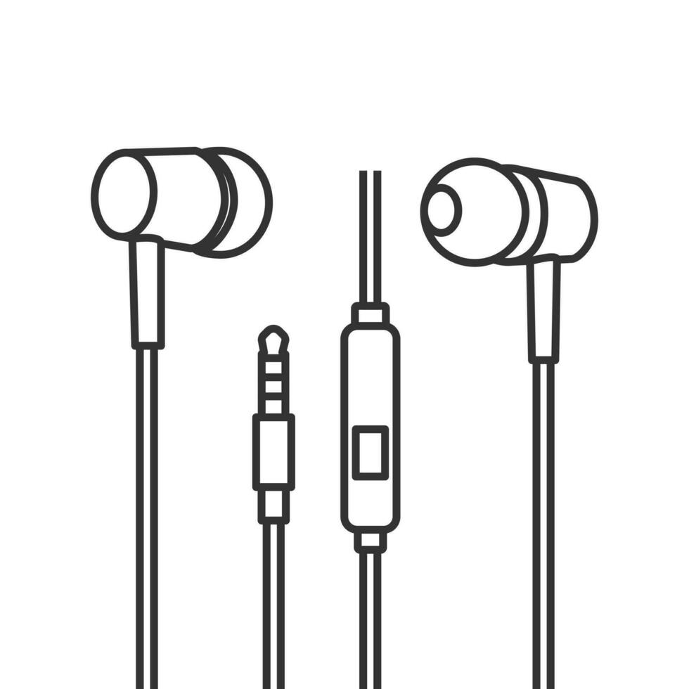 caricaturesco auriculares. auricular música accesorio electrónico artículos vector diseño