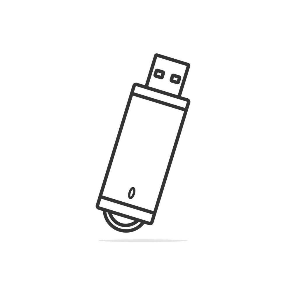 Ilustración de vector de dispositivo usb de tarjeta de memoria moderna. concepto de icono de objeto de tecnología. unidad flash usb moderna para uso en trabajo de oficina en el proyecto y diseño. diseño de vector de dispositivo usb con sombra.