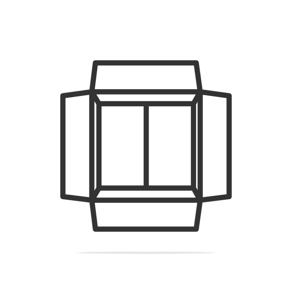 Cardboard Boxes Top View vector illustration. Business and cargo object icon concept. Delivery cargo open boxes vector design with shadow. Empty open and cardboard box icon design.