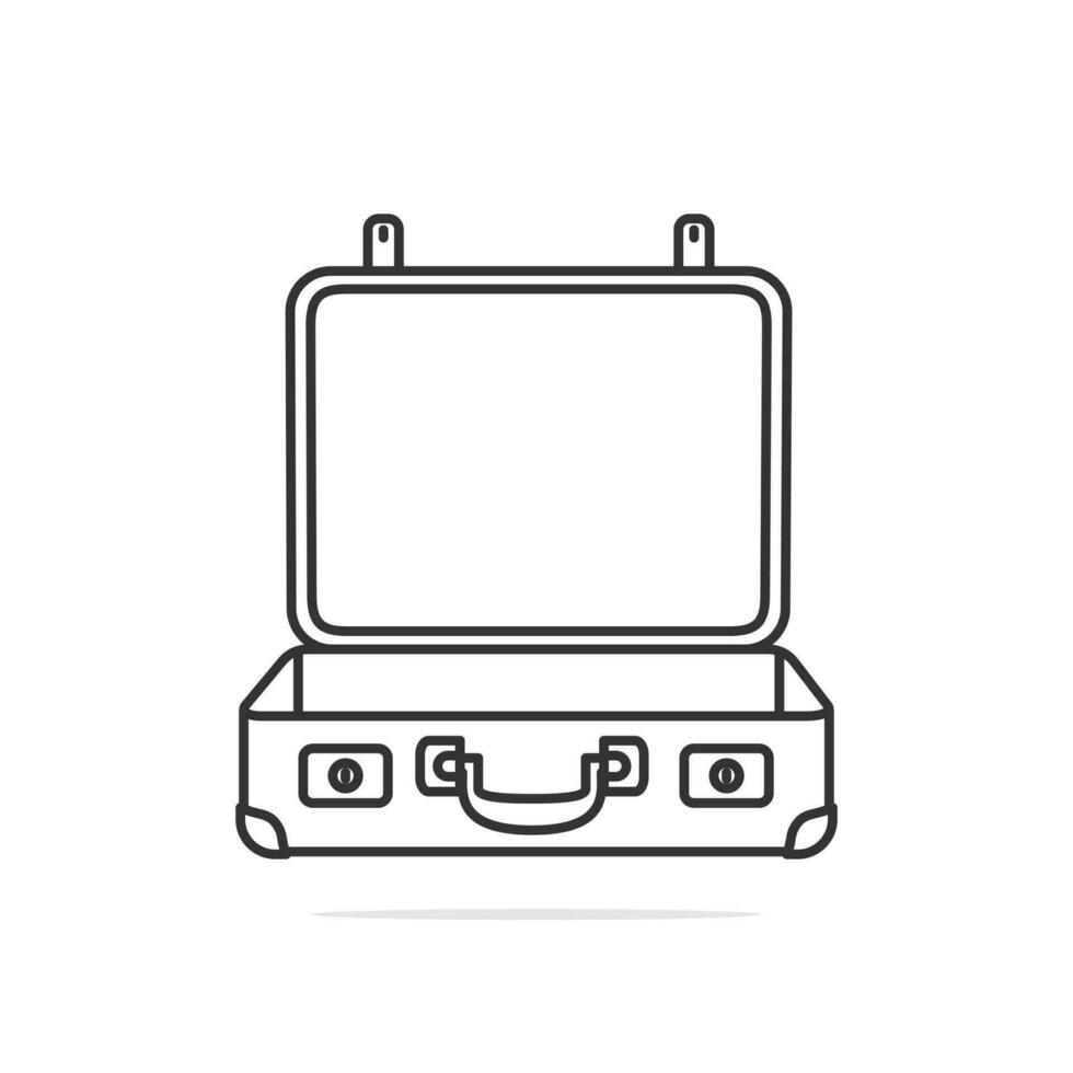 Open vintage suitcase for travel vector illustration