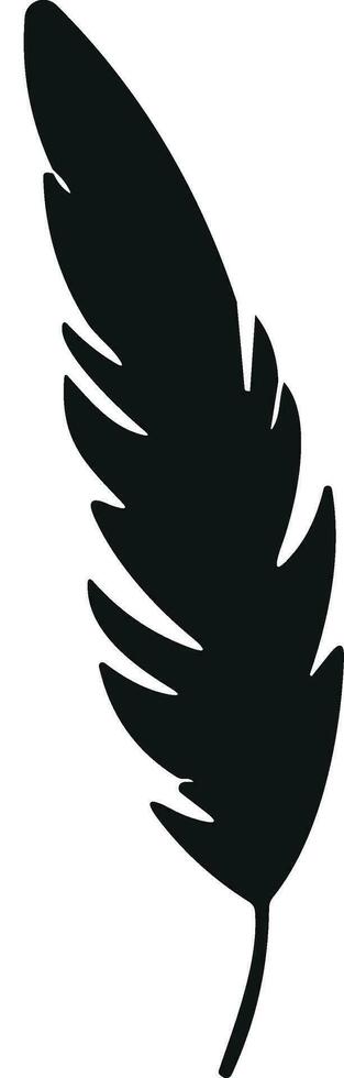 pluma pájaro. plumaje plumas vector en un plano estilo. bolígrafo icono. negro pluma pluma silueta.