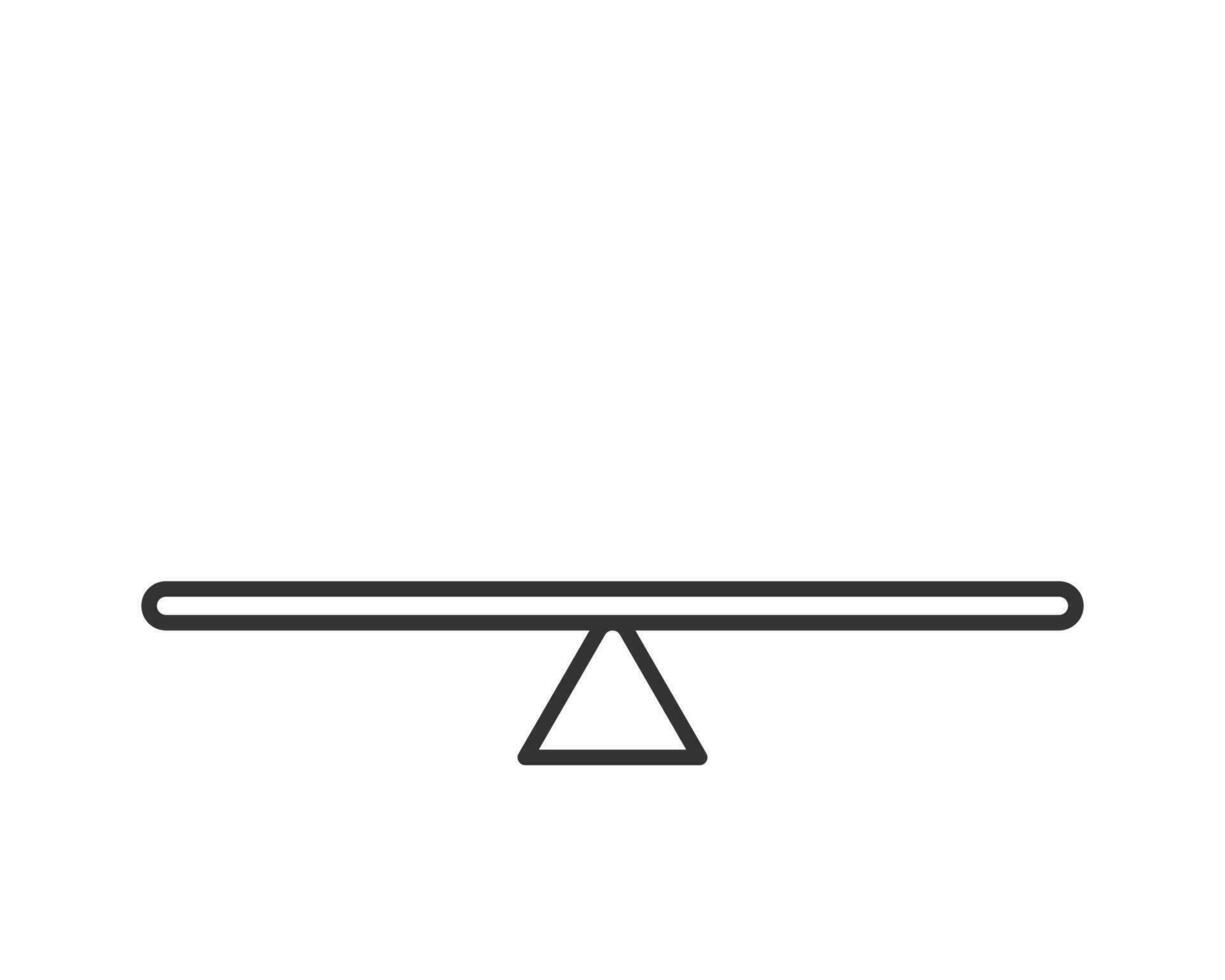 An empty blank wood see saw balance scale on white background. vector