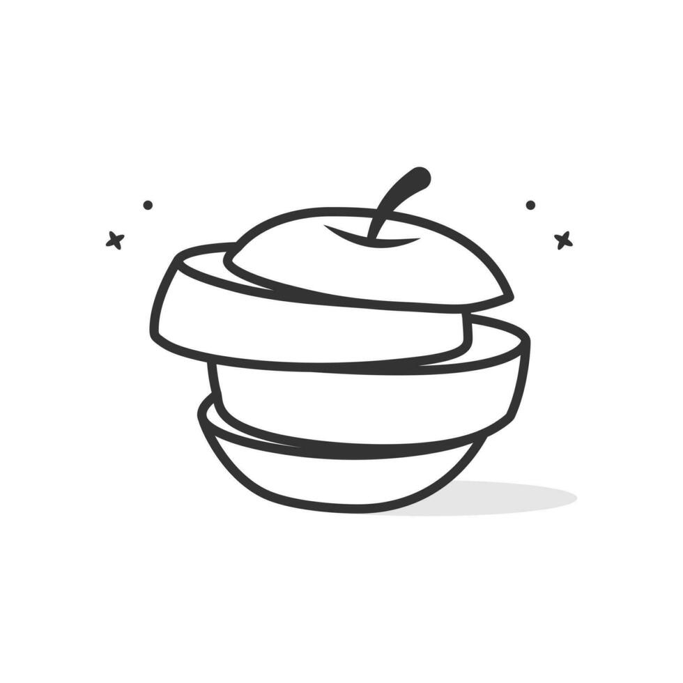 Apple Fruit Cartoon Vector Icon Illustration.Apple Diet Vector Icon Illustration. Apple Fruit Menu of Diet. Flat Cartoon Style