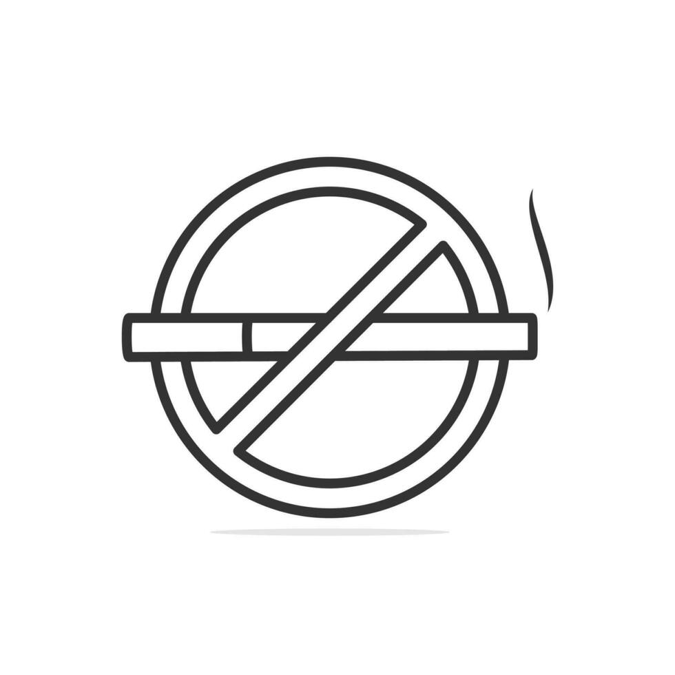 No smoking cartoonish cigarette design vector