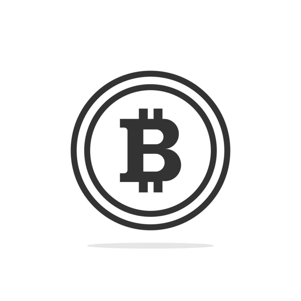 Cryptocurrency bitcoin golden coin vector illustration