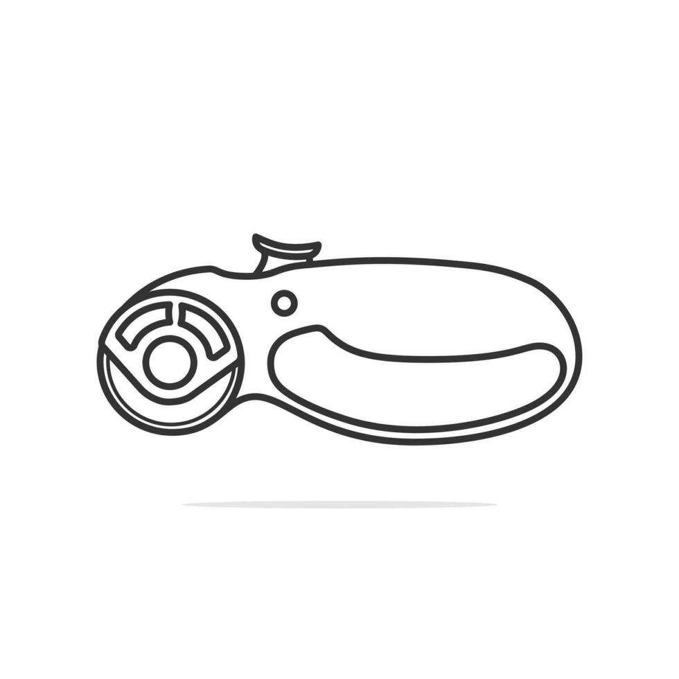 Retractable Knife icon in flat style. Cutter sign.pizza cutter. Hand tools for repair and construction. vector