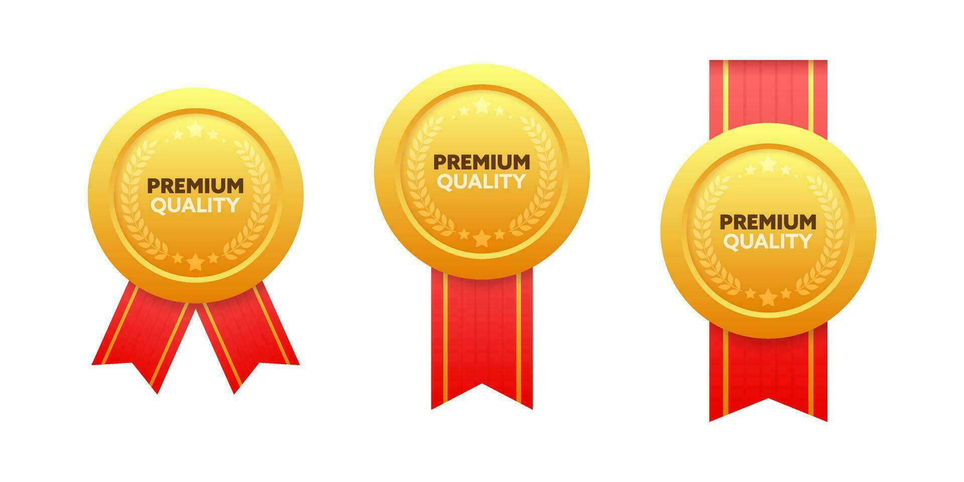 Premium quality Golden Medal. Quality Badges. Vector stock illustration