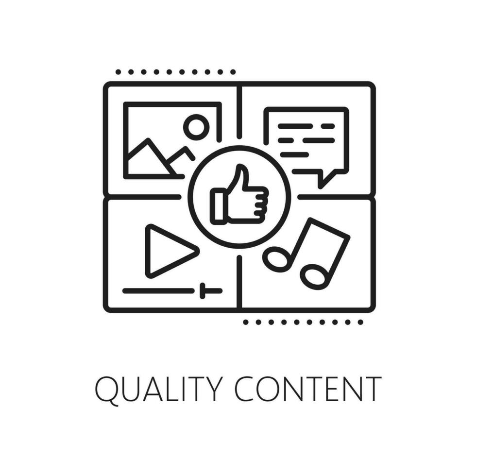 Quality content, SEM search engine marketing icon vector