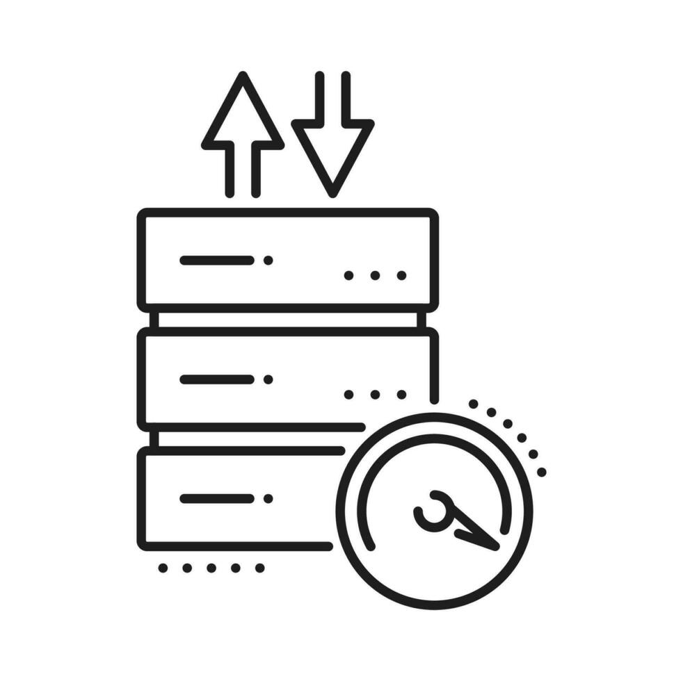 Database server, cloud storage service icon vector