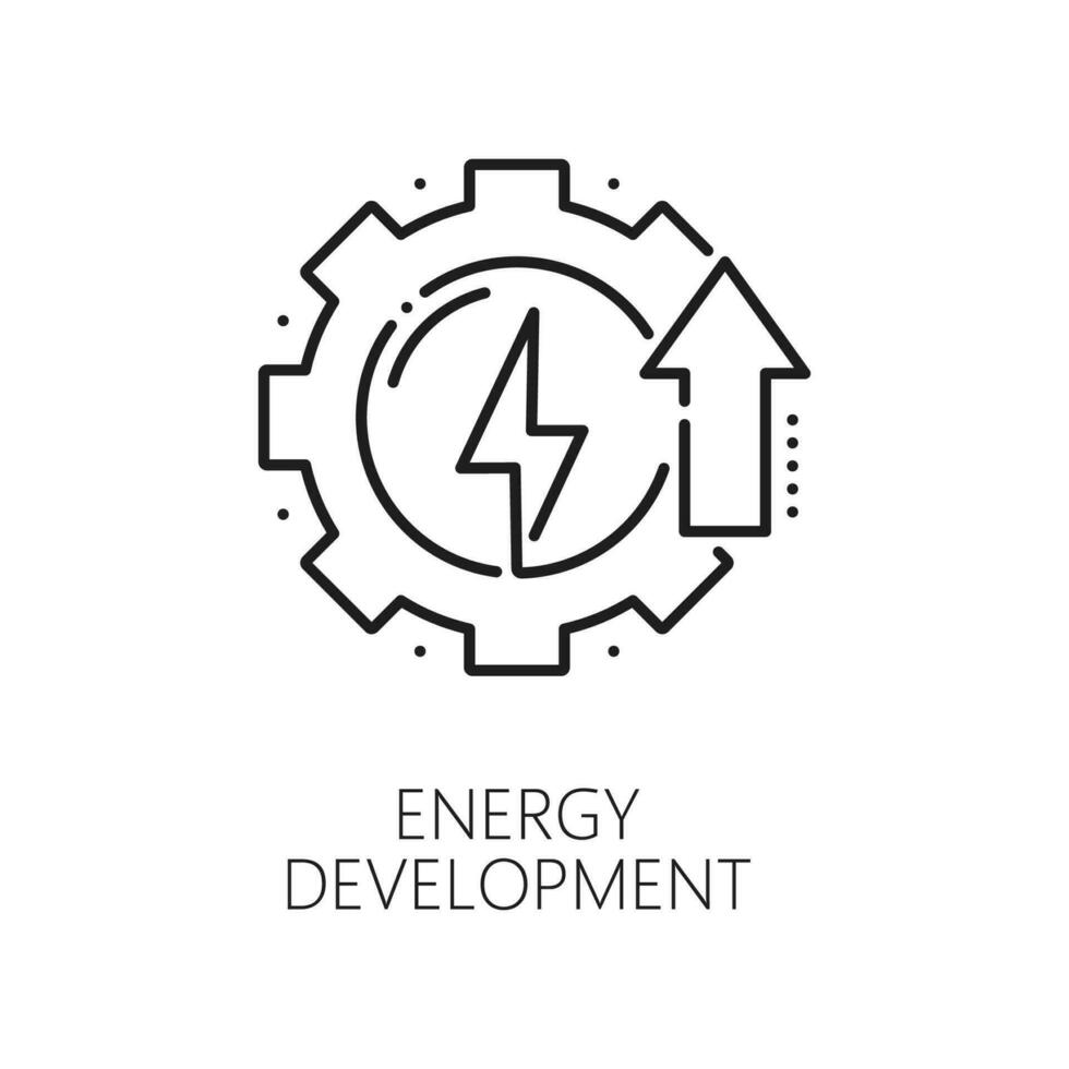 Eco energy development, green power line icon vector