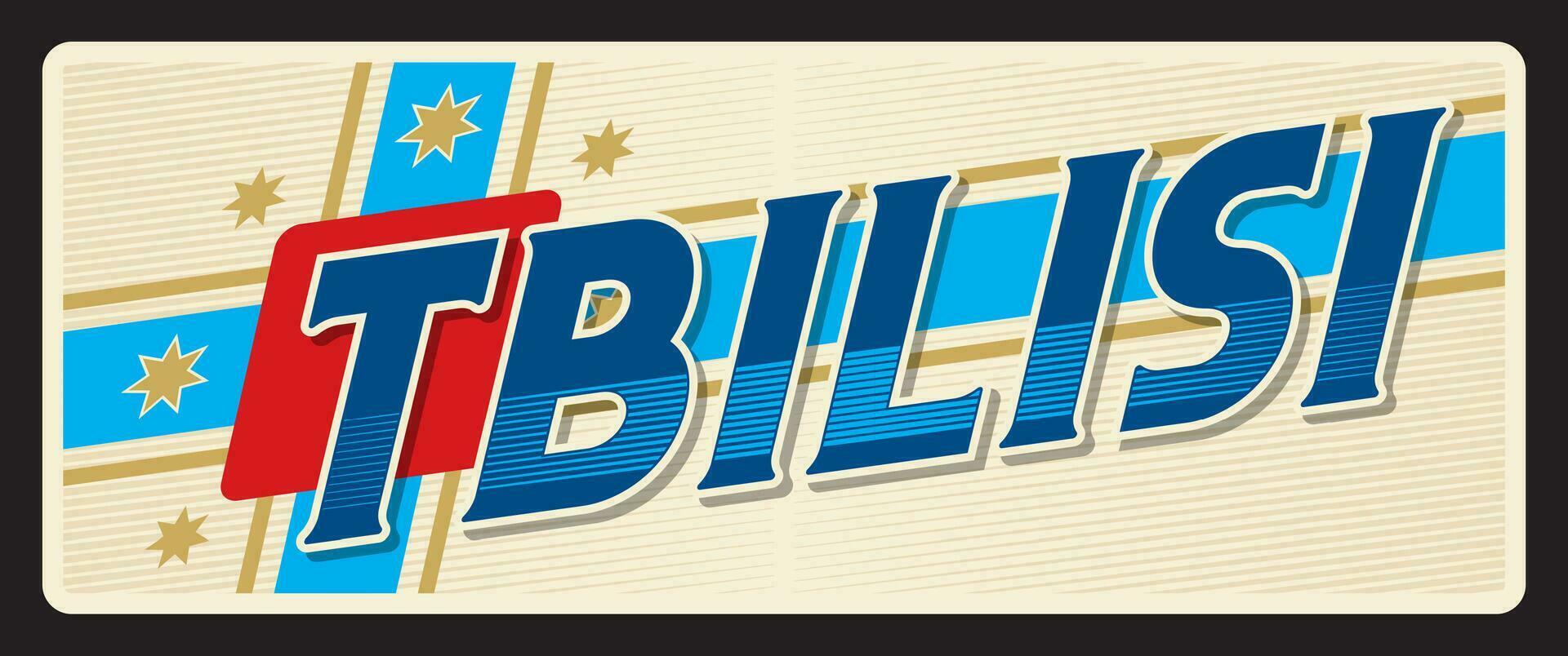 Tbilisi Georgian city travel sticker vector