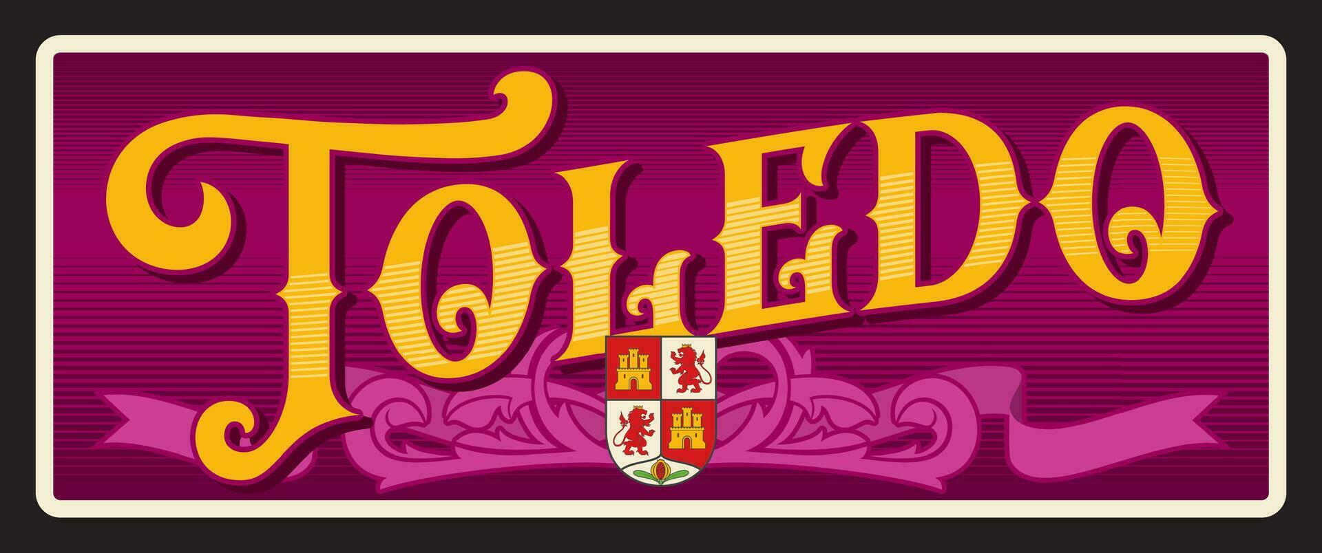 Toldeo Spanish vintage city plate vector