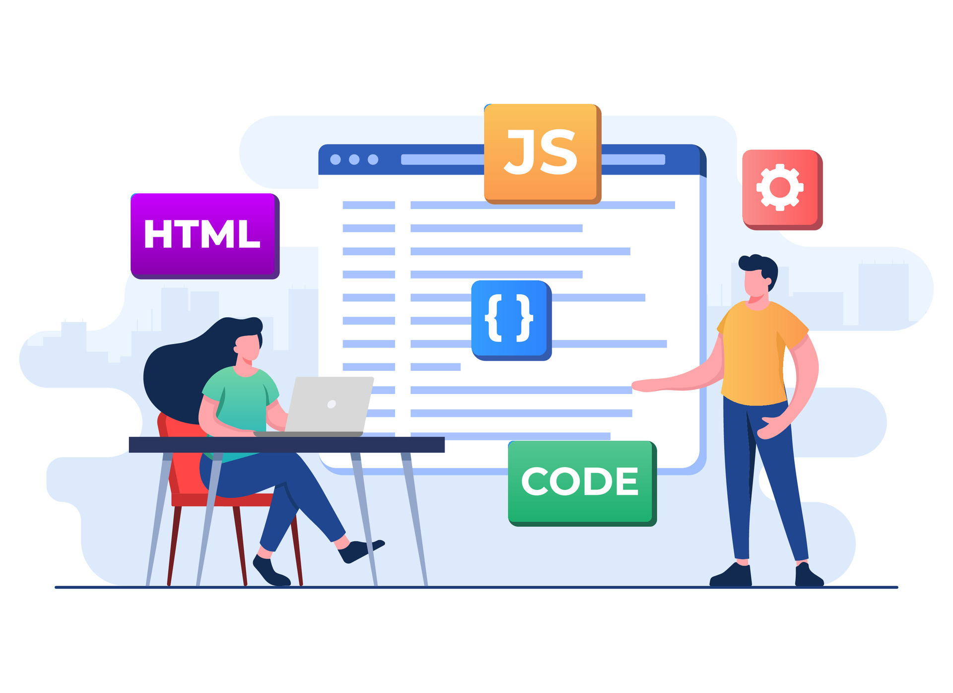 Web developer wiring code or program using laptop, Computer programming ...