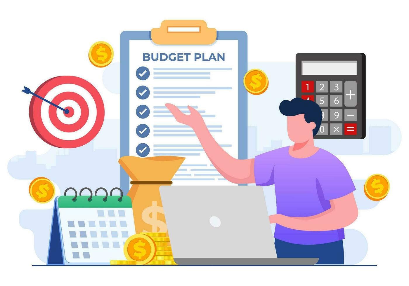 business budget plan vector