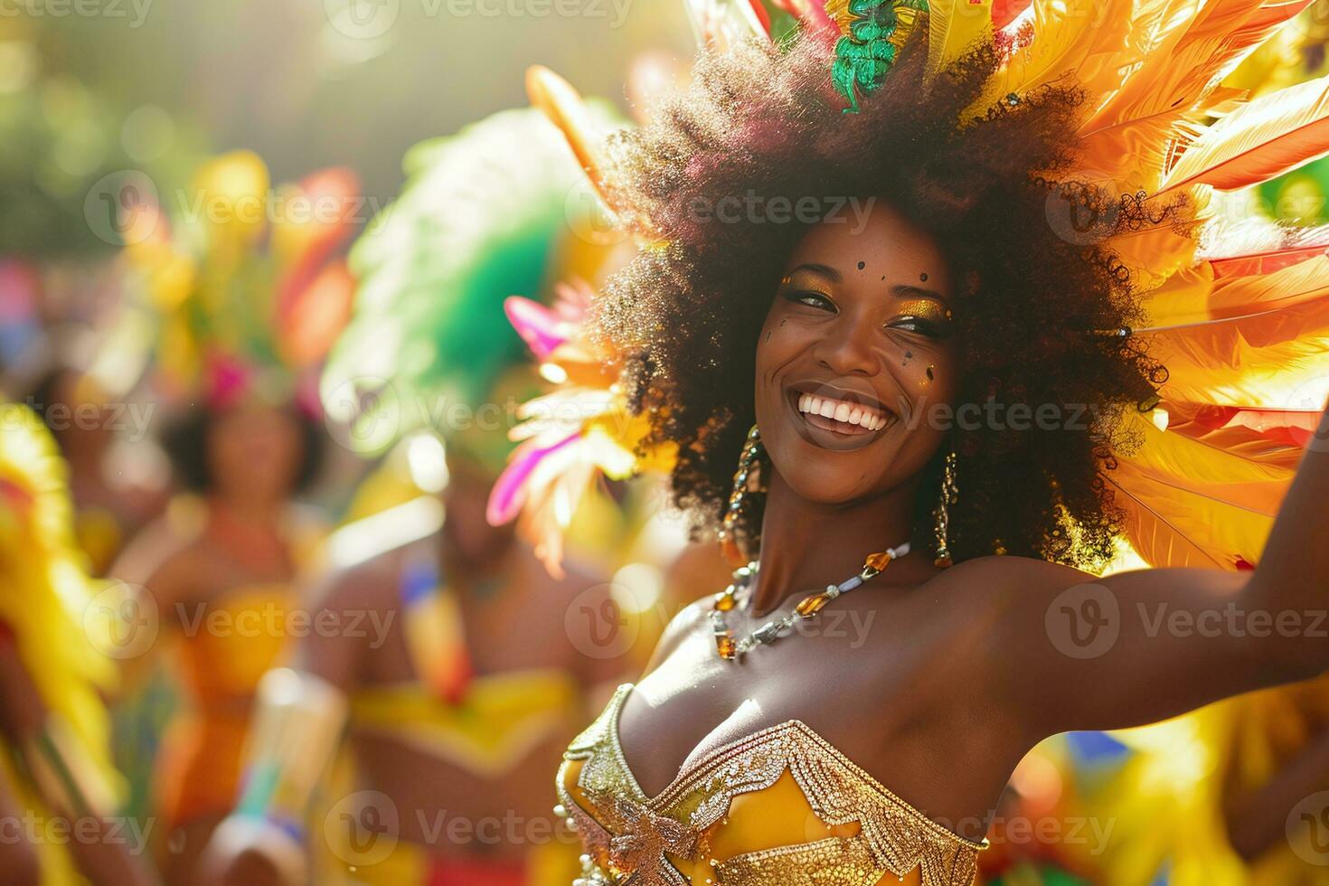 AI generated Photo of a woman dancing at a carnival.