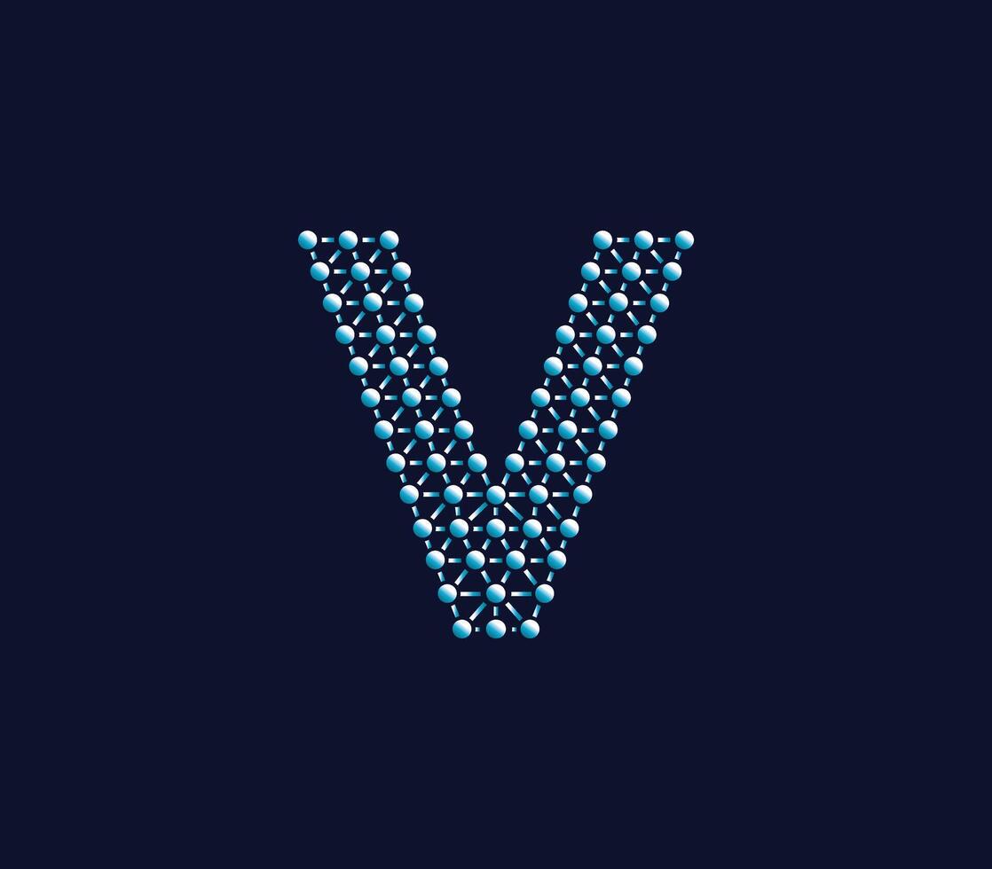 V Alphabet Creative Technology Connections Data Store Logo Design Concept vector