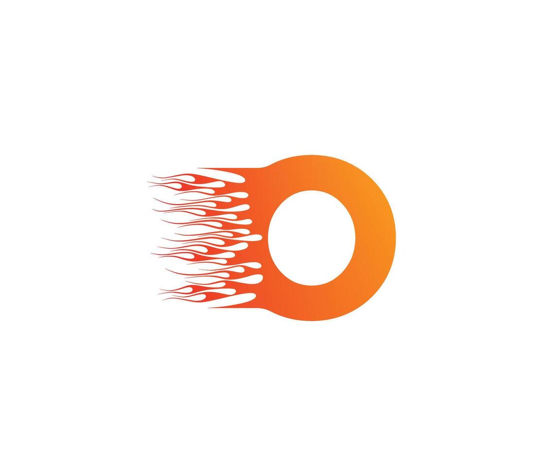 o fuego creativo alfabeto logo diseño concepto vector