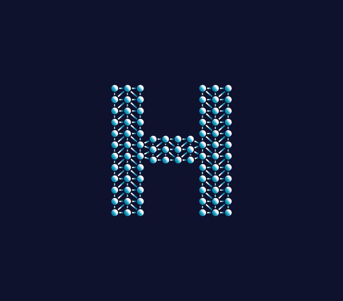 H Alphabet Creative Technology Connections Data Store Logo Design Concept vector