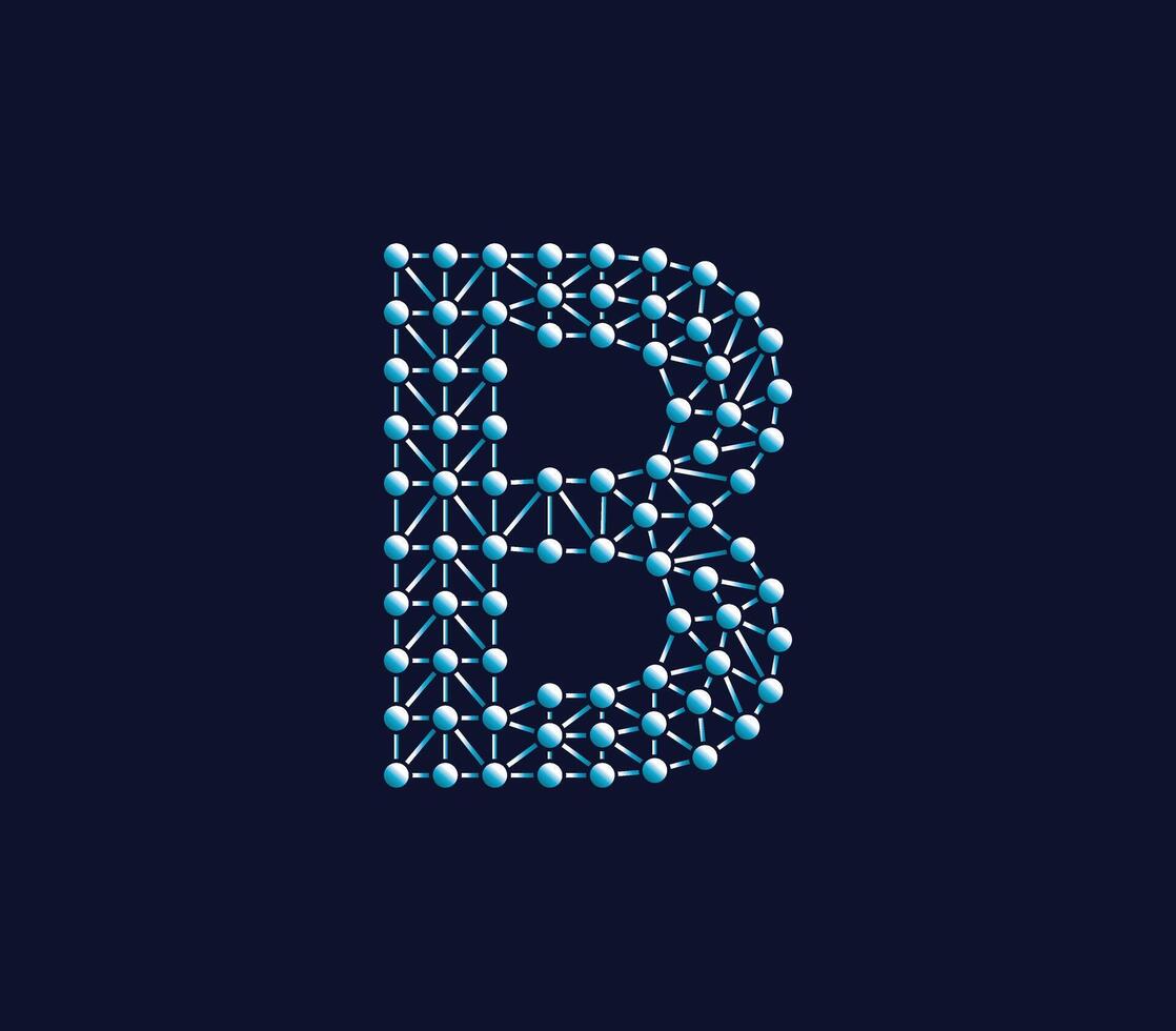 B Alphabet Creative Technology Connections Data Store Logo Design Concept vector