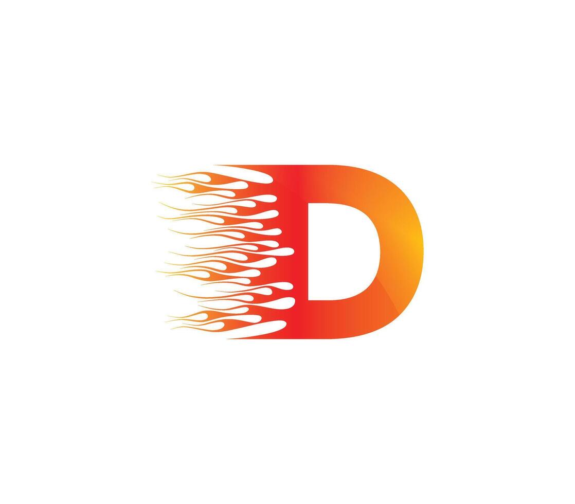 D Fire Creative Alphabet Logo Design Concept vector