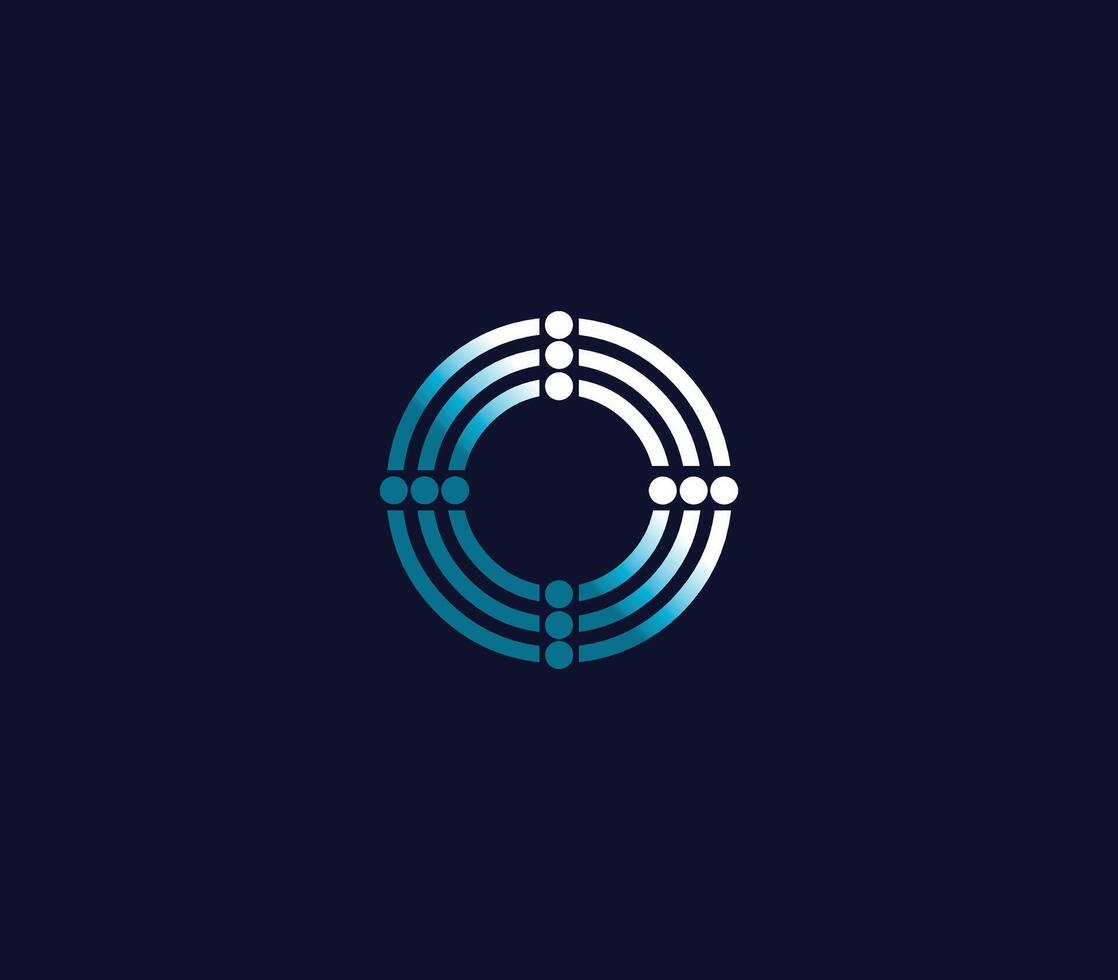 O Alphabet Connection Logo Design Concept vector